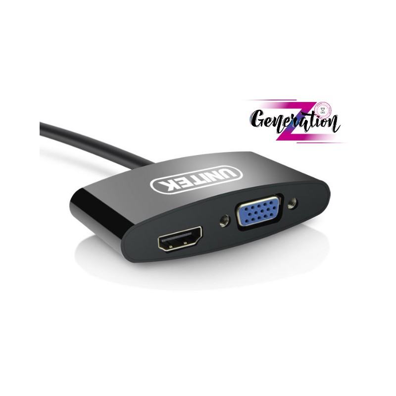 Cáp chuyển Minidisplay port/Thunderbolt sang HDMI và VGA chính hãng UNITEK Y-6328BK