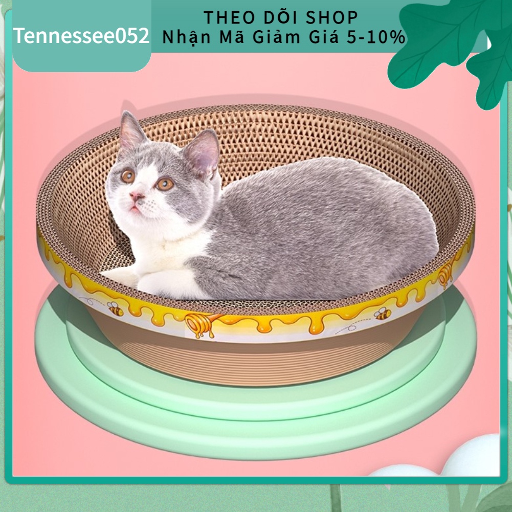 🌷Hàng HOT Bàn Cào Móng cho mèo hai lớp có thể tháo rời Ổ nằm chống xước 33cm Tặng kèm cỏ bạc hà【Tennessee052】