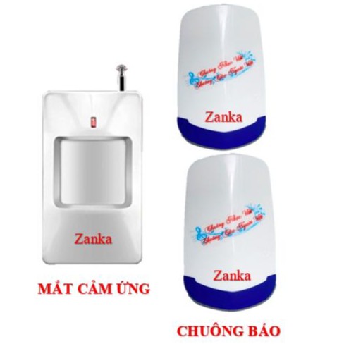 Bộ chuông ĐÔI cảm ứng báo khách- báo trộm không dây đa năng Zanka TP717-III