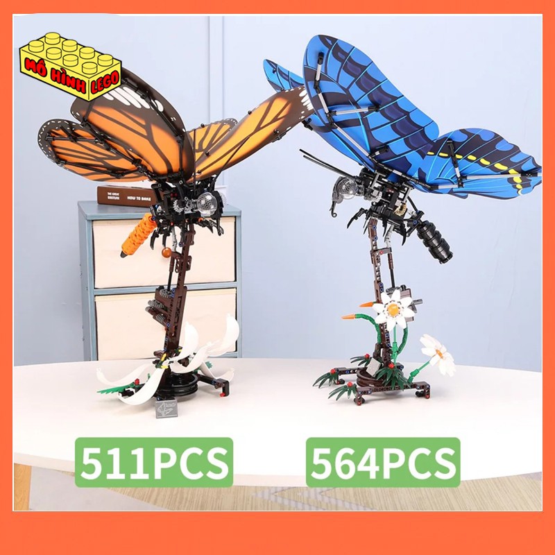 Đồ chơi lắp ráp lego technic giá rẻ Sembo block mô hình động vật: ong vàng, chuồn chuồn ớt