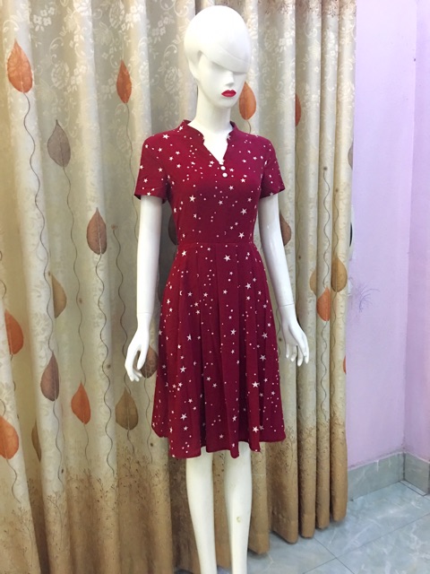 New Đầm xòe sao cổ tàu thời trang V231 | BigBuy360 - bigbuy360.vn