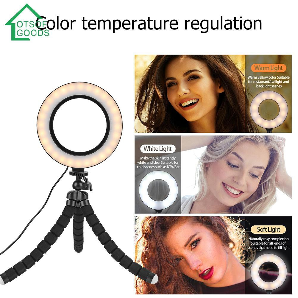 56 LED Dimmable Selfie Ring Light Photo Video Live Lamp with Phone Holder