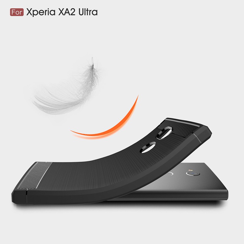 Ốp điện thoại nhựa mềm chống sốc phủ sợi carbon cao cấp dành cho Sony Xperia XA2 Ultra