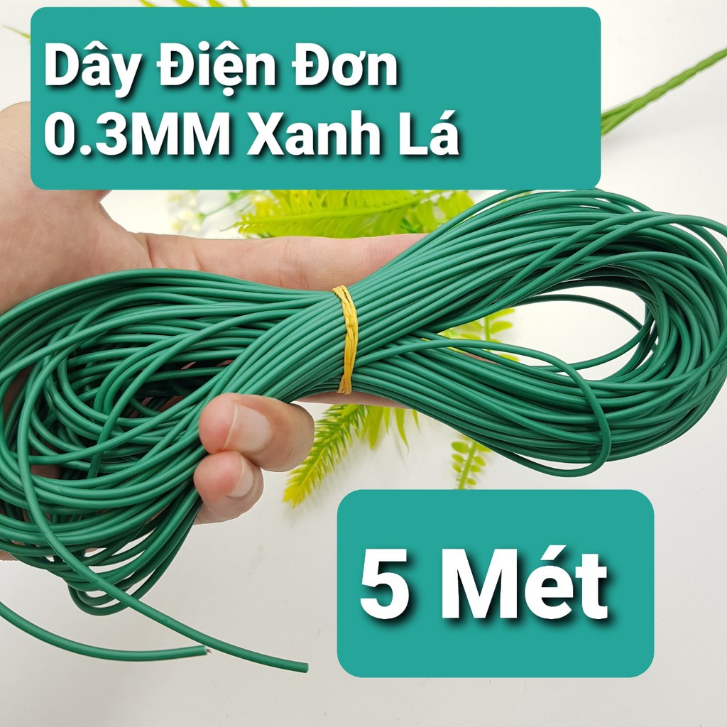Cuộn Lẻ 5 Mét Dây Điện Đơn 0.3MM Lõi Đồng Các Mâu❤️Dây Điện 0.3MM Kết Nối Thiết Bị Nhiều Mầu