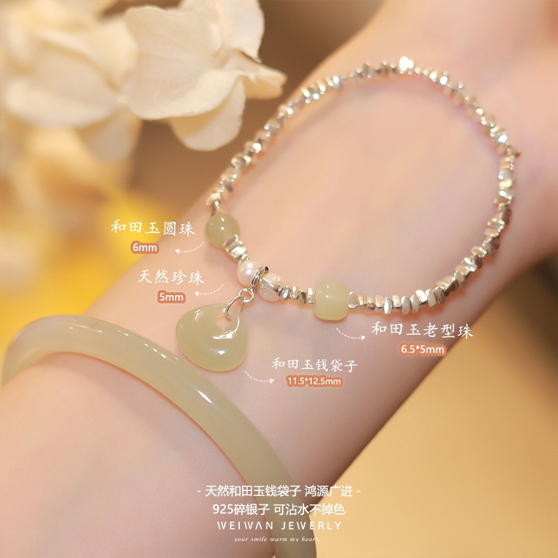 [Hàng Mới Về] Vòng Tay Trang Sức Mặt Túi Tiền Đính Hạt Kiểu Cách Mùa Hè Cho Nữ