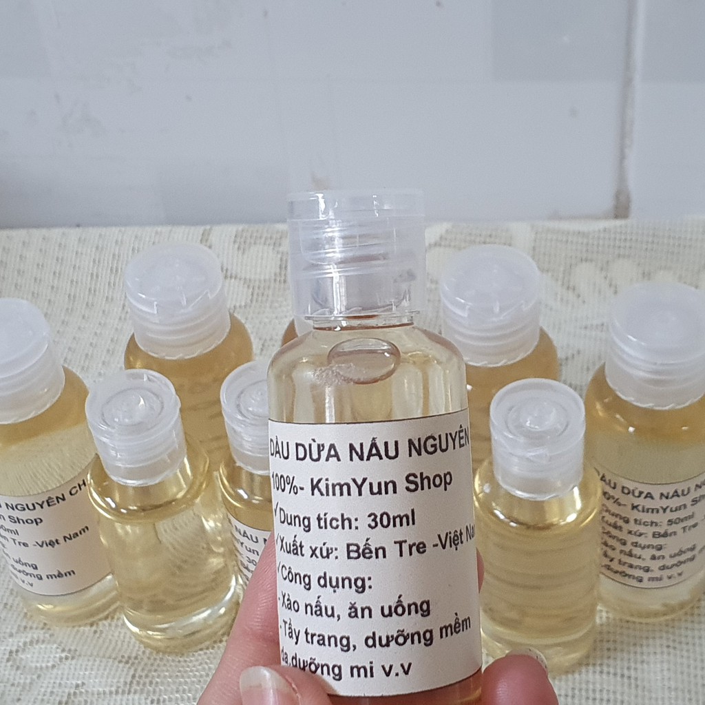 DẦU DỪA Nấu Nguyên Chất 100% 50ml bao thơm chất lượng date 2 năm