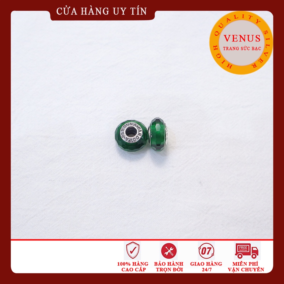 [Charm bạc 925 cao cấp] Charm glass xanh lá- Mã sản phẩm VENUSDG3