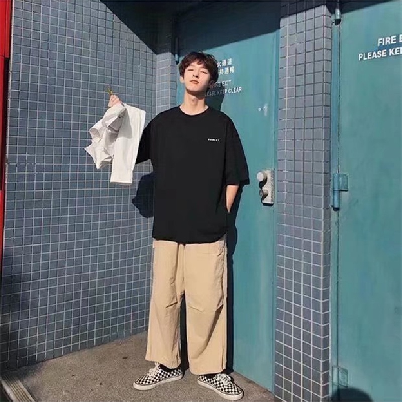 Áo Thun Tay Ngắn Dáng Rộng In Chữ Phong Cách Hip Hop Đường Phố Hàn Quốc Thời Trang Mùa Hè Cho Nam Và Nữ