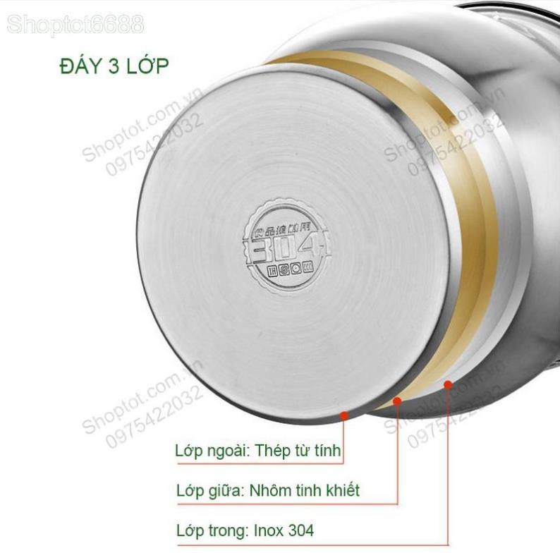 NỒI INOX 304 SÂU LÒNG NSLI304, CHUYÊN LUỘC GÀ, NẤU CHÁO, NẤU CANH (Kho hàng Hà Nội)