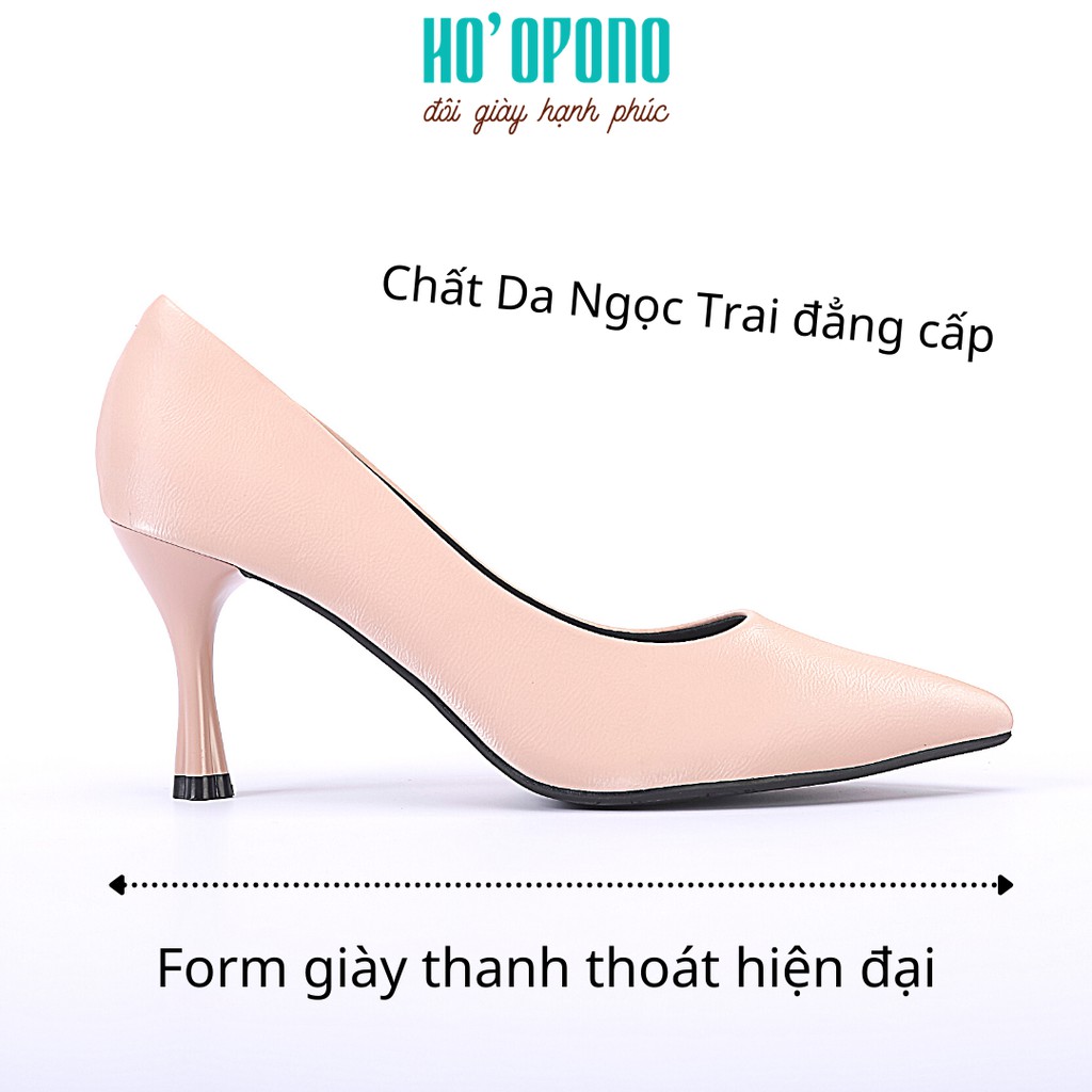 Giày Cao Gót Nữ 7p thời trang guốc dép công sở mũi nhọn bít mũi đẹp HO'OPONO CG101