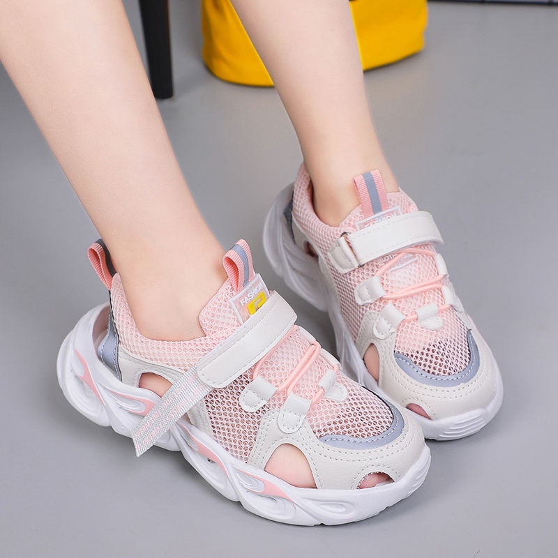 Sandal Phối Lưới Thoáng Khí Thời Trang Mùa Hè 2022 Cho Bé Gái