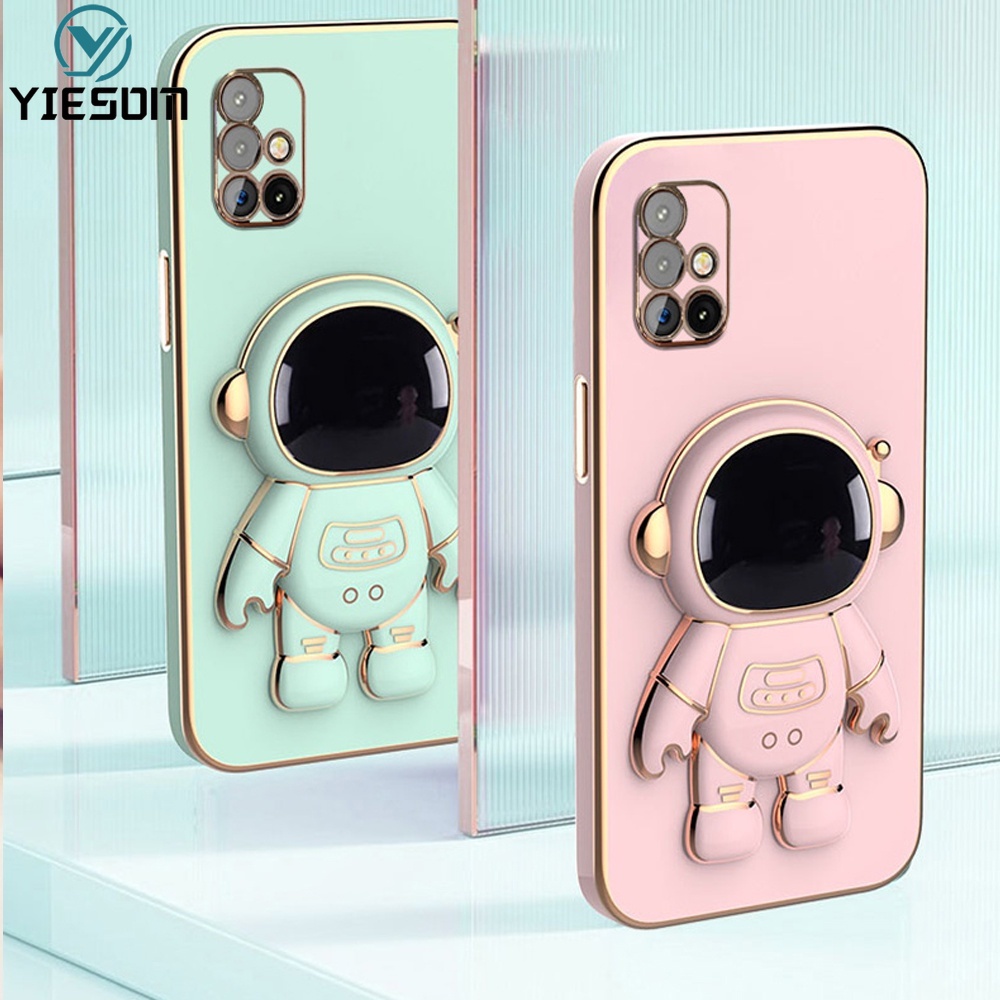 Ốp Điện Thoại Silicon Mềm Hình Phi Hành Gia Có Giá Đỡ Cho Samsung Galaxy A51 A71 A31 4G A21S A11 M11 A01 A02S A03S
