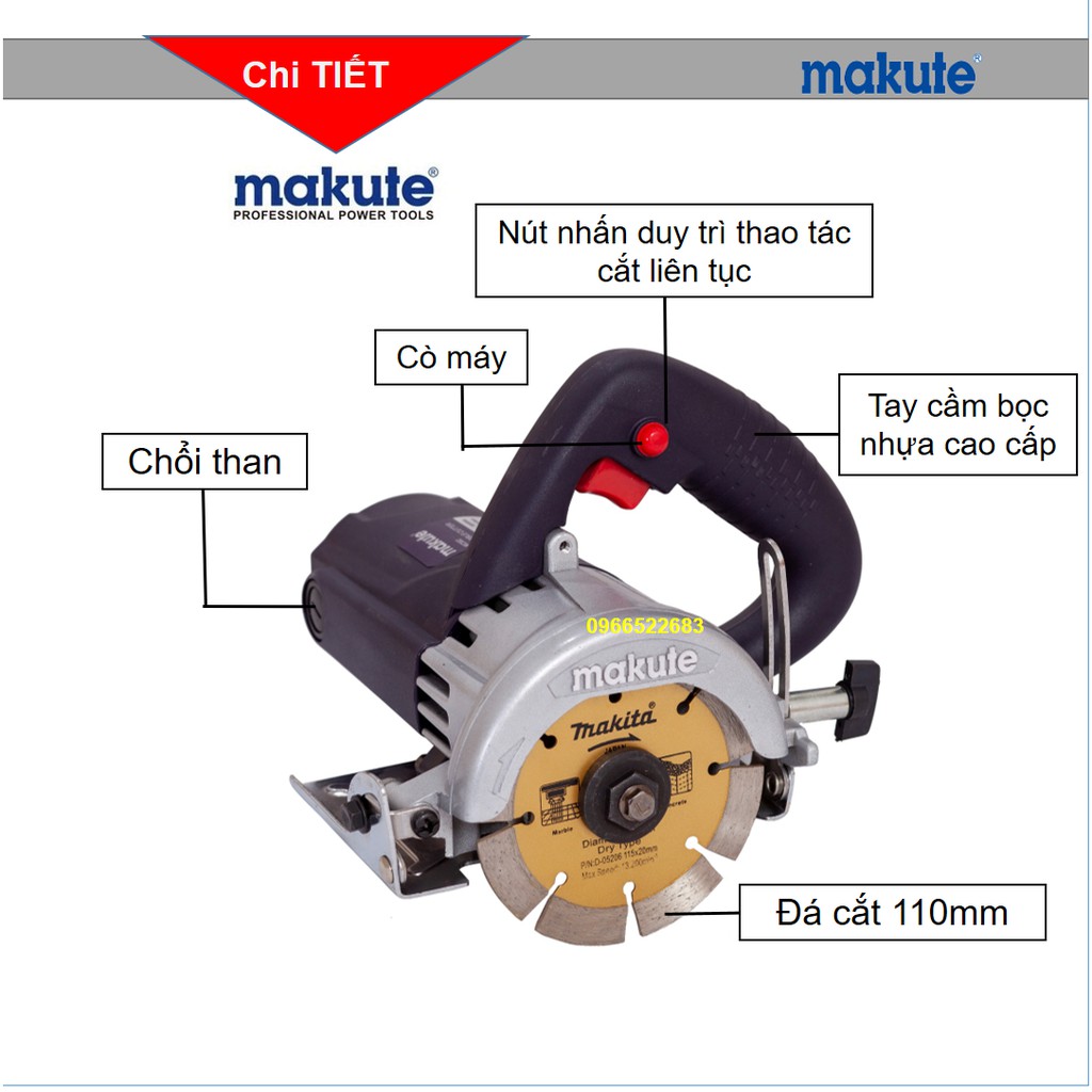 Máy cắt gạch | Máy cắt gạch Makute | Công suất 1600W