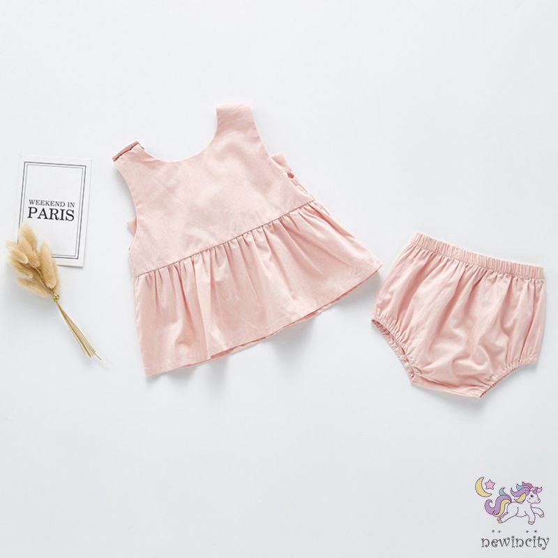 Set Áo Sát Nách+Quần Short Cho Bé Gái