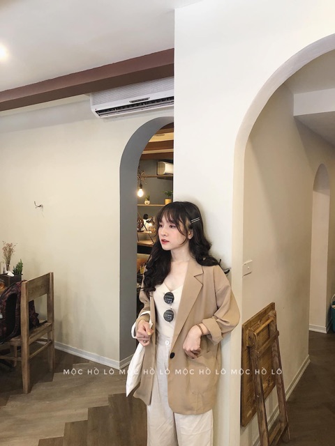 Áo Khoác Vest Blazer Korea from vest suông rộng oversize - áo khoác ulzzang có túi kèm ảnh thật