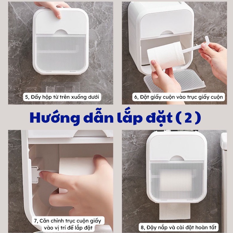 Hộp Đựng Giấy Vệ Sinh Hộp Giấy Vệ Sinh Dán Tường Có Kệ Để Đồ Moda.H
