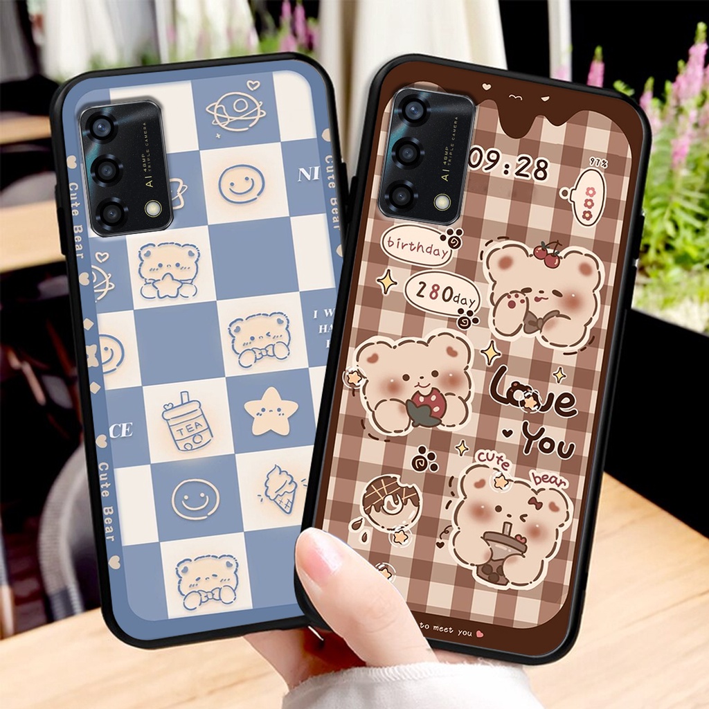 Ốp lưng Oppo A74 / A95 in hình 3D GẤU cute be@r, soda, happy day cực hot ,thời thượng