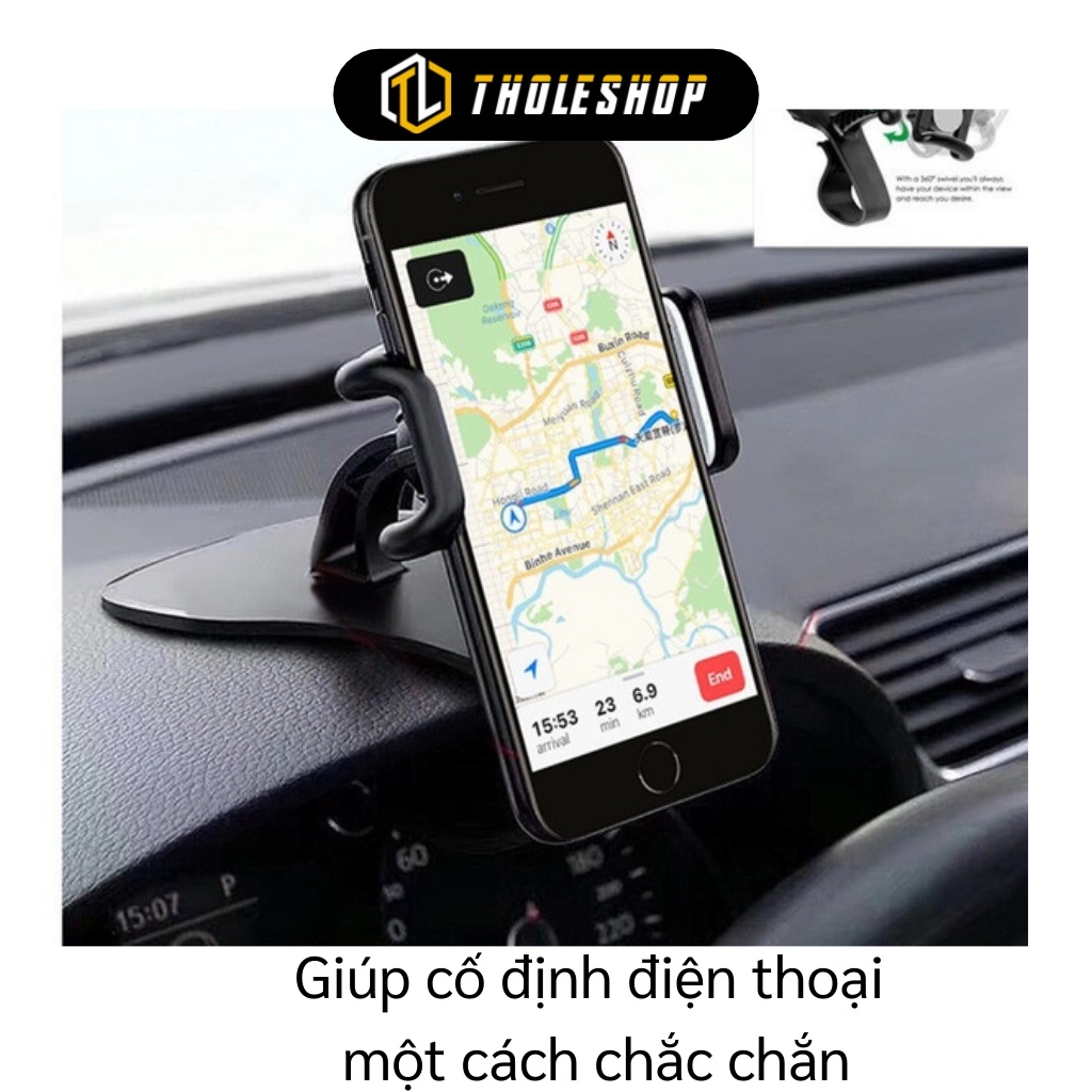 Giá Đỡ Điện Thoại - Giá Đỡ Điện Thoại Trên Ô Tô Có Đế Kẹp Silicon, Xoay 360 Độ 6260