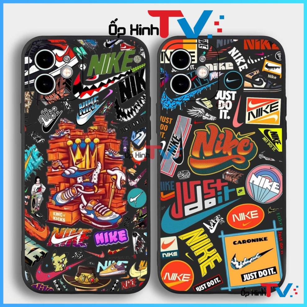 Ốp lưng iPhone Nike cạnh viền vuông silicon mềm dẻo bảo vệ camera cho iphone 6/6s/7/8/X/XS/11/12/13 Pro Plus Max