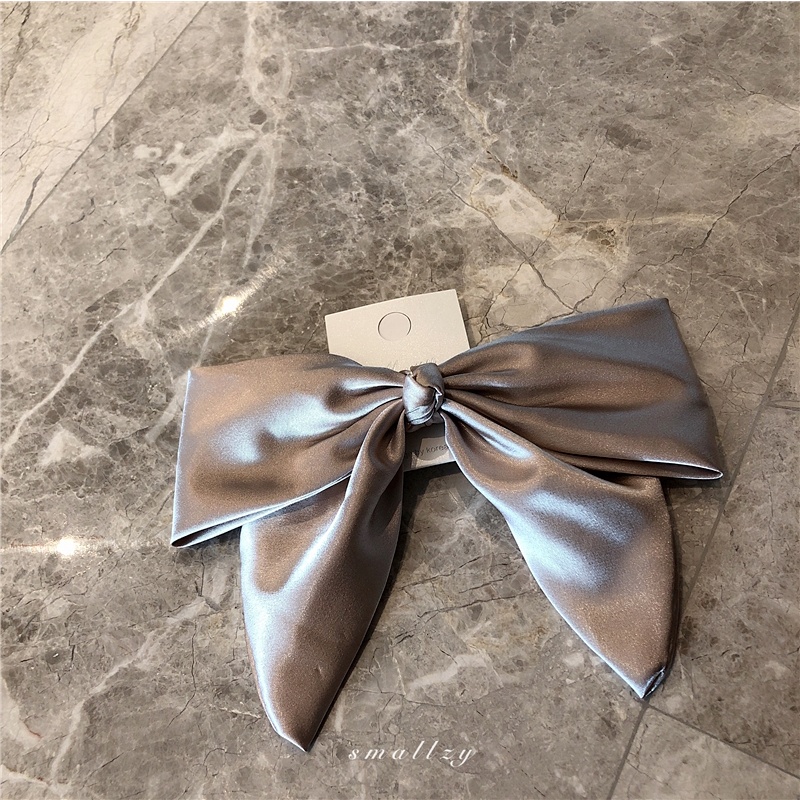 Kẹp Tóc Nơ Vải Lụa Satin Phong Cách Hàn Quốc Thời Trang Cho Nữ