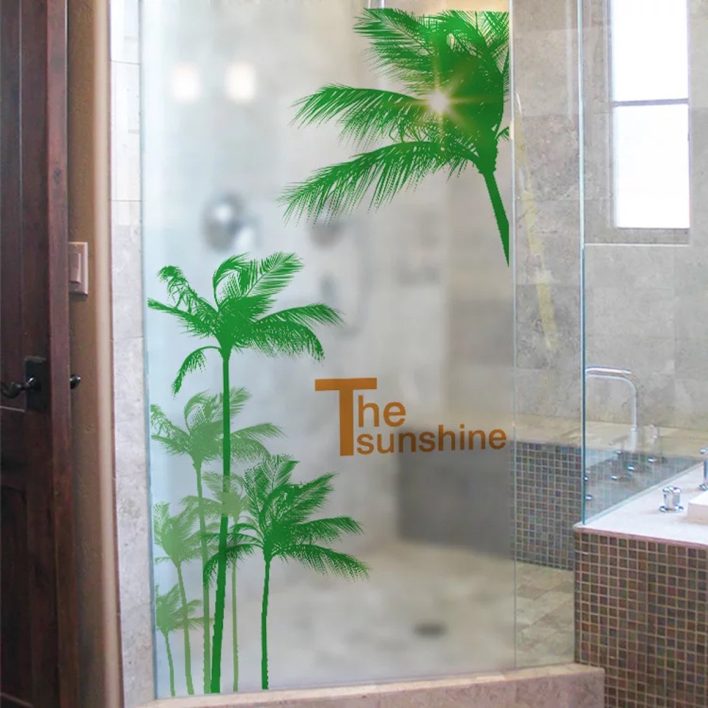Decal trang trí kính cao cấp mẫu những cây Dừa lớn (60cm x 116cm)