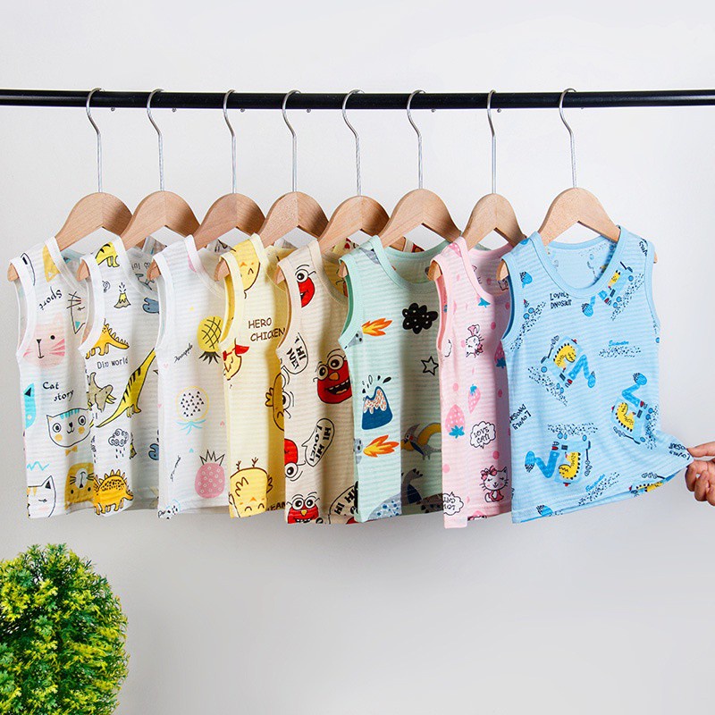 Áo Khoác Sát Nách Vải Cotton Thoáng Khí In Họa Tiết Hoạt Hình Thời Trang Mùa Hè Cho Nam Và Nữ