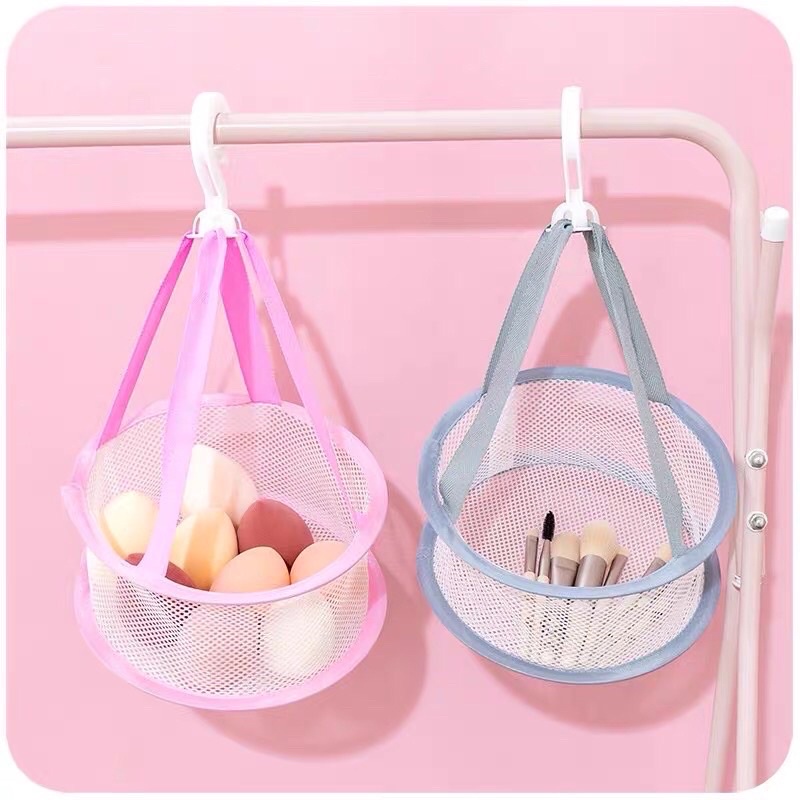 Dụng Cụ Bàn Chải + Chậu Silicon Giặt Cọ, Vệ Sinh Cọ &amp; Giỏ Lưới Phơi Cọ Trang Điểm