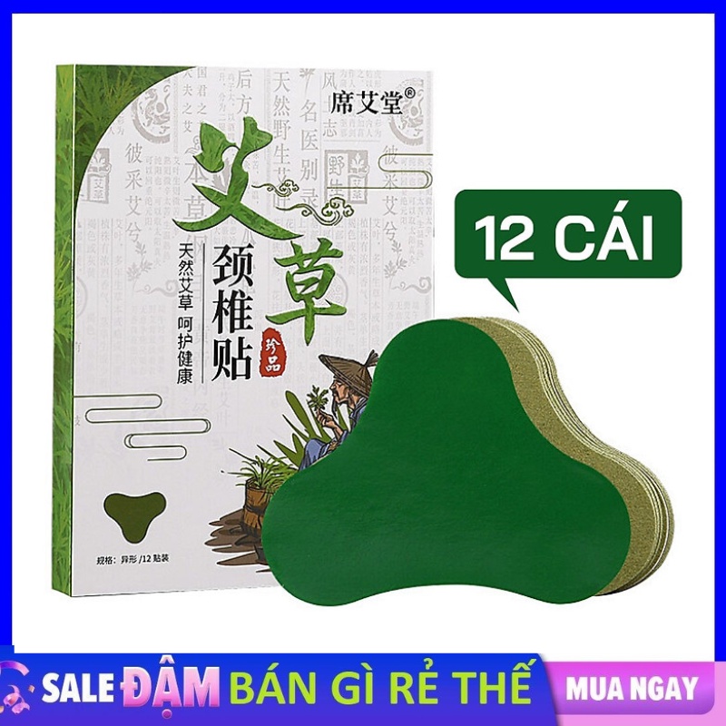 SET 12 MIẾNG DÁN NGẢI CỨU VAI, CỔ, GÁY, LƯNG TÁC DỤNG HIỆU QUẢ