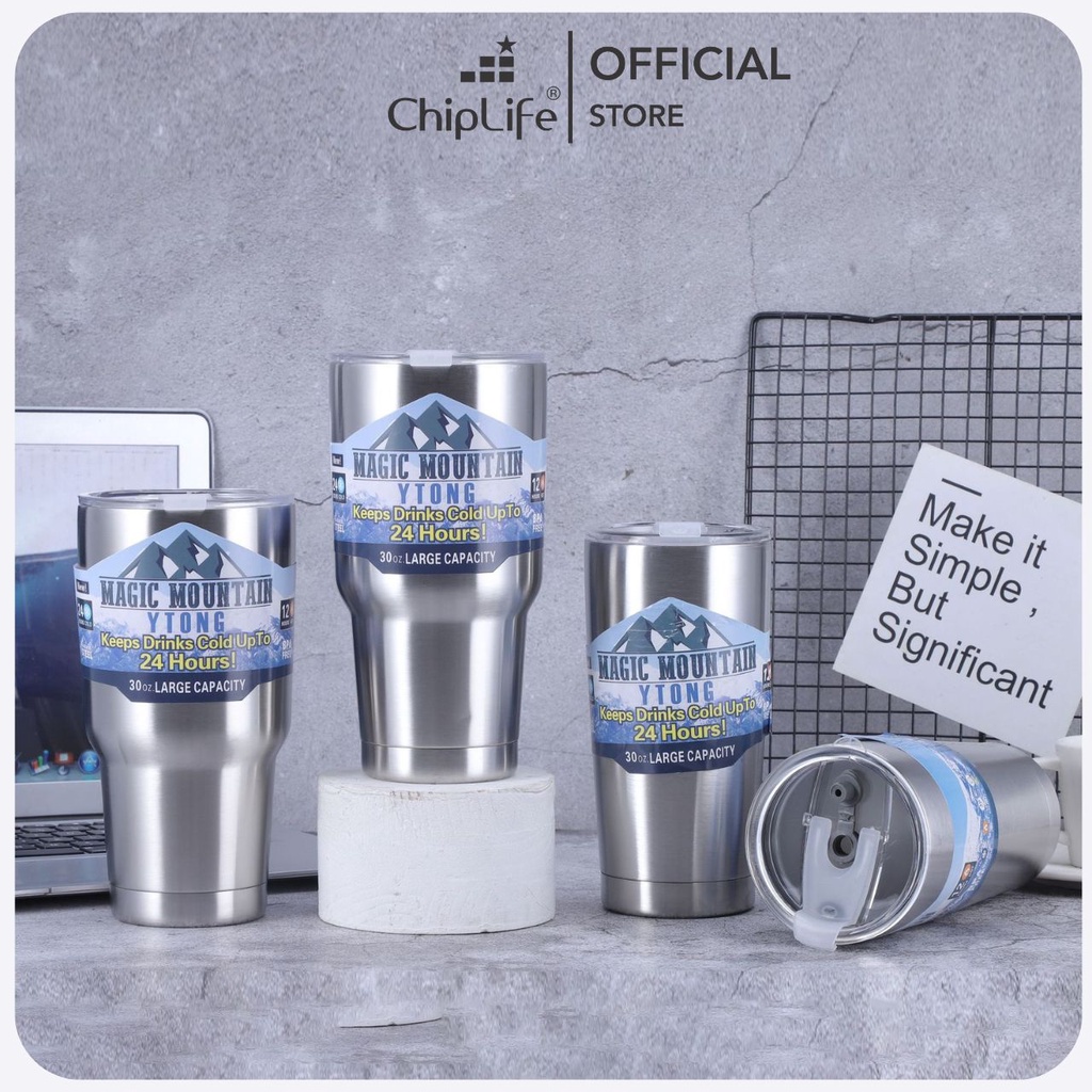 Ly Giữ Nhiệt CHIPLIFE Inox 304 LT900 dung tích 600ml - 900ml| An toàn sức khỏe