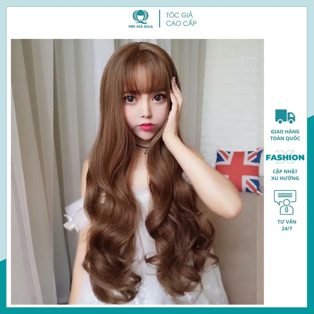 Tóc giả nguyên đầu xoăn dợn sóng 50cm
