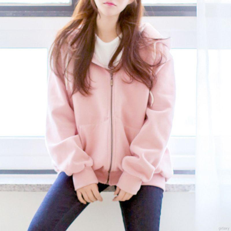 Áo Hoodie Phối Khoá Kéo Phong Cách Hàn Quốc