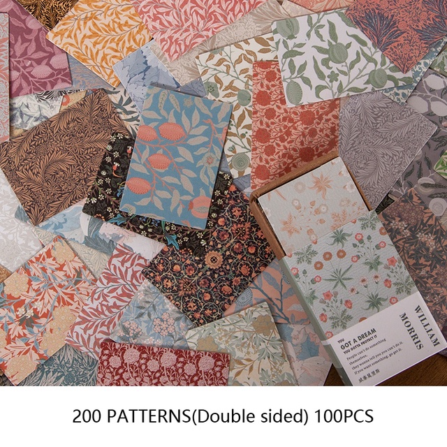 Set 100 thẻ giấy Mini phong cách Vintage dùng để trang trí sổ tay