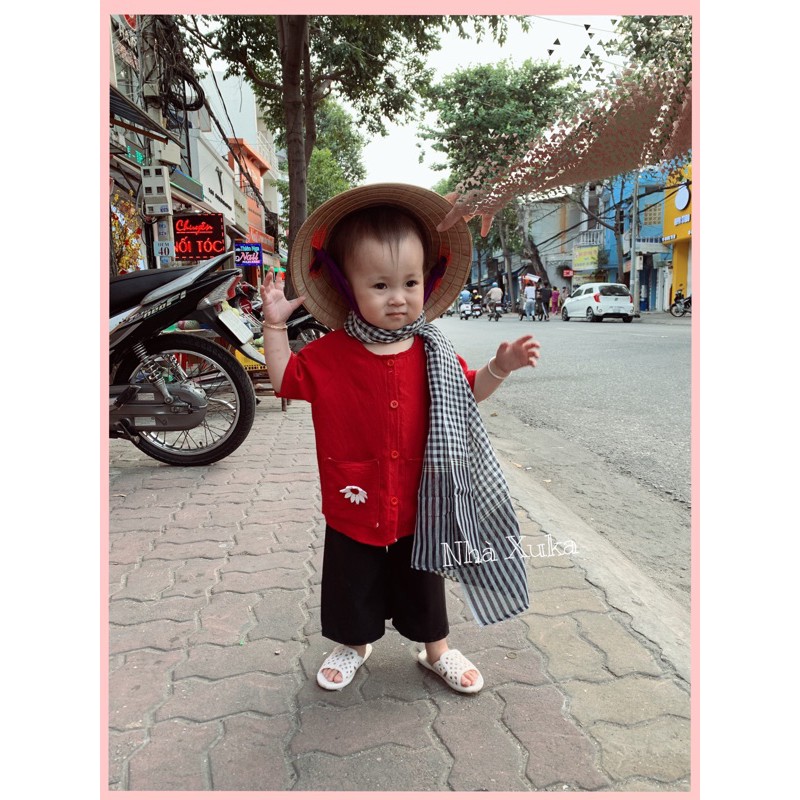 Khăn rằn chụp ảnh cho bé 🌾