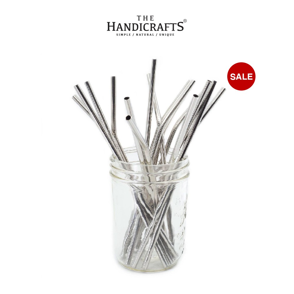 Ống hút inox 304 màu bạc Φ 6/8/12mm (Silver stainless steel straw) | The handicrafts