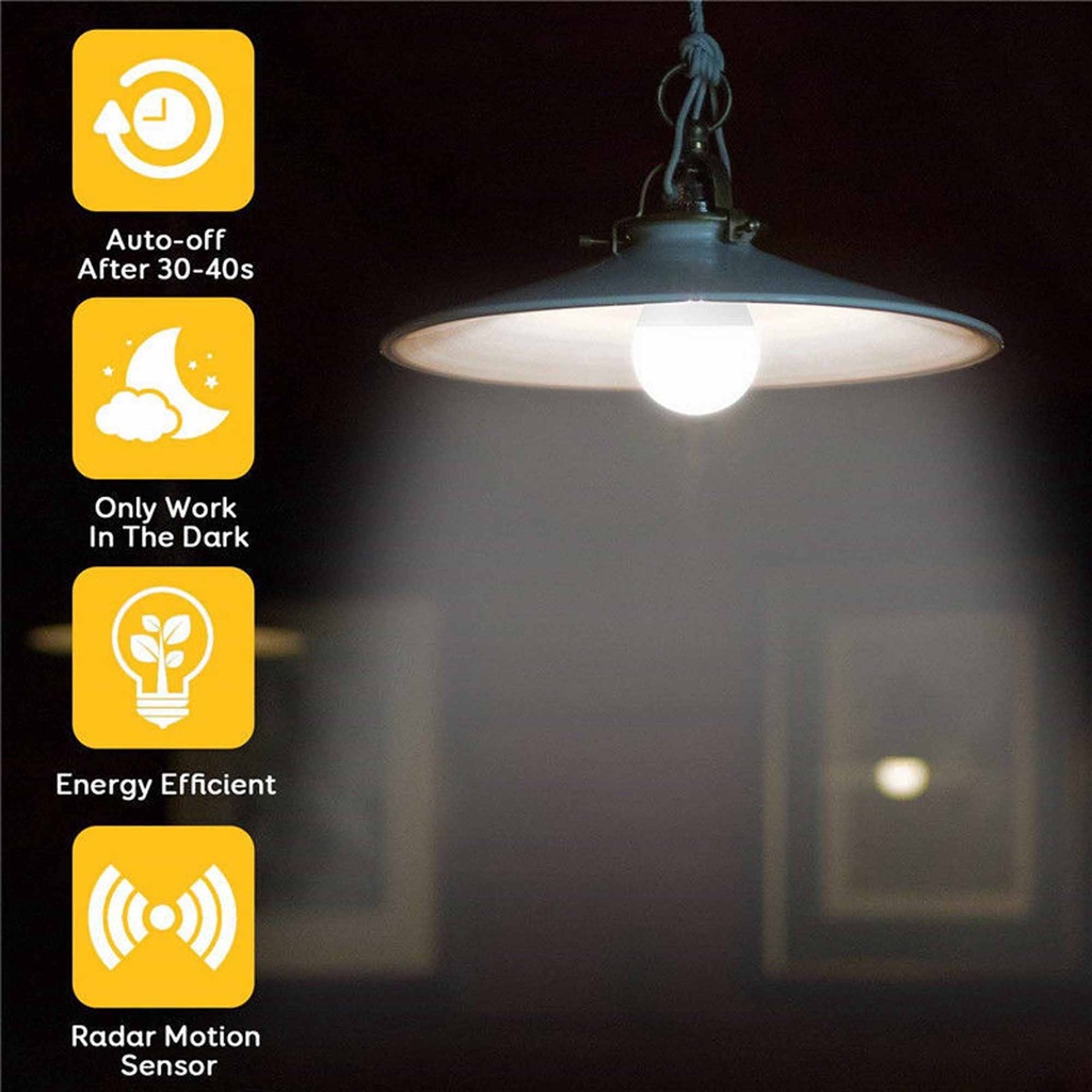 Giá đỡ bóng đèn E27/ Bóng đèn LED 7/ 12W cảm biến chuyển động tiết kiệm năng lượng