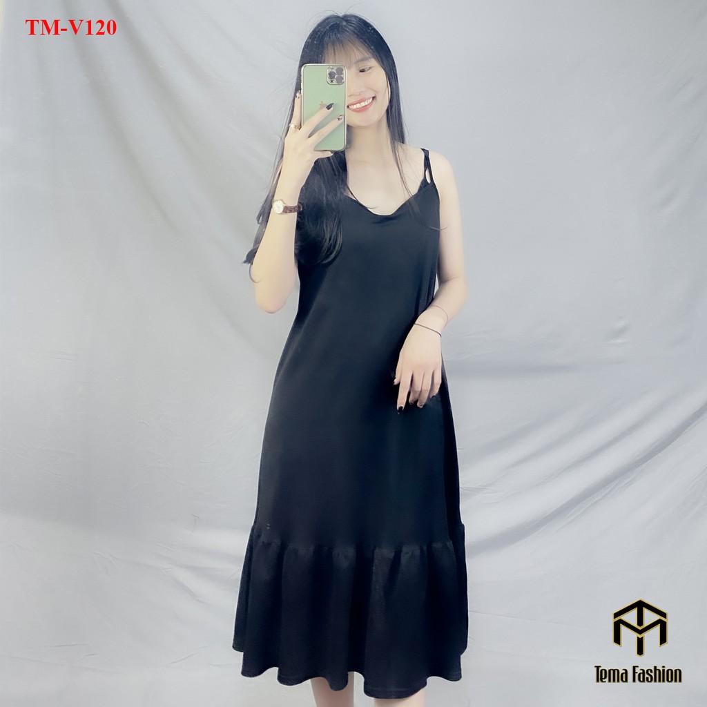 Váy đầm suông 2 dây nữ - Váy 2 dây nữ dáng đuôi cá dài chất cotton mát mịn | BigBuy360 - bigbuy360.vn