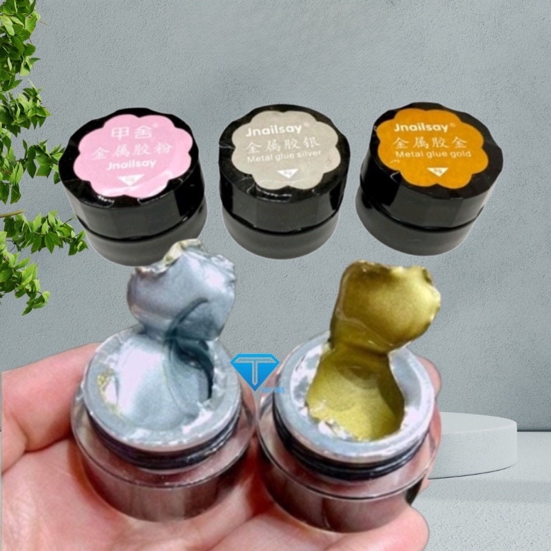 Gel metan siêu sáng, gel nhũ vẽ móng nail 2 màu cơ bản