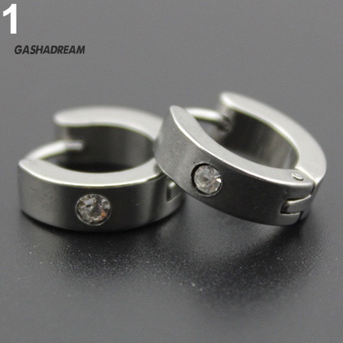 Đôi khuyên tai hình tròn bằng thép không gỉ thời trang dành cho nam nữ