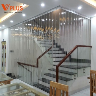 Rèm ngăn lạnh pvc trắng trong VPLUS cản nhiệt điều hòa cửa hàng nhà kho văn phòng, làm theo kích thước yêu cầu