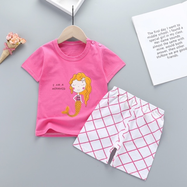 Bộ cộc tay cho bé cotton bộ quần áo cộc tay