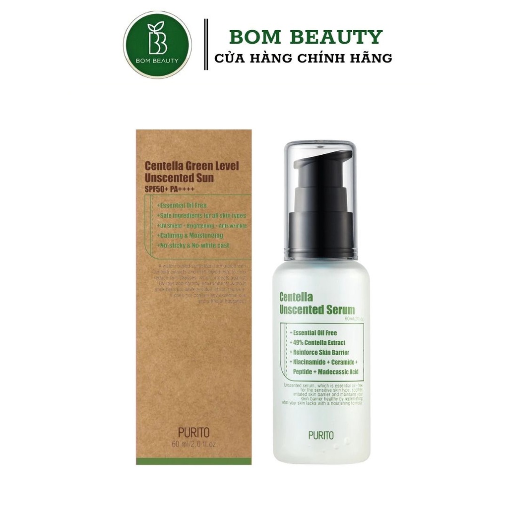 Serum Tinh Chất Purito Centella Unscented Serum Tinh Chất Rau Má Phục Hồi Không Chứa Hương Liệu