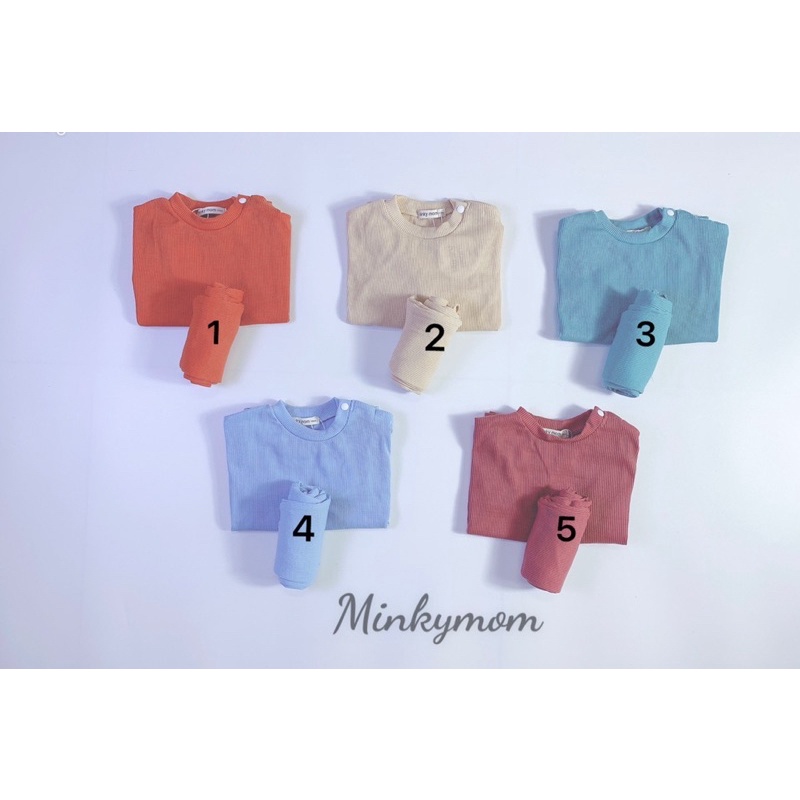 Sale !!Bộ dài tay len tăm cánh dơi Minky Hàn Quốc (8-18kg)