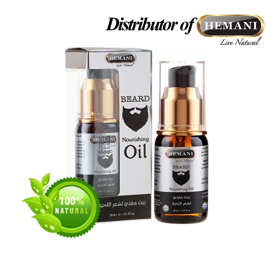 Dầu dưỡng râu Hemani Beard Nourishing Oil 30 ml, làm dịu da khi bôi minoxidil và hỗ trợ mọc râu