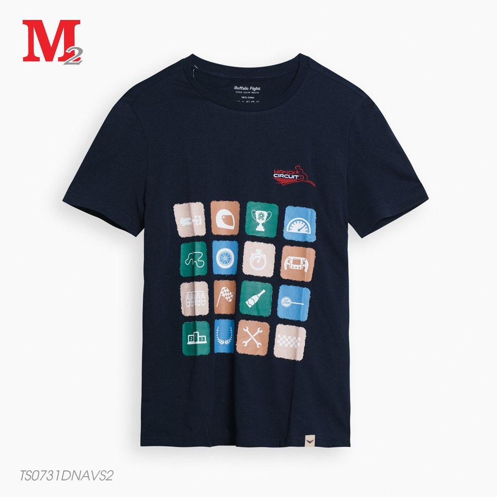 Áo thun nam cộc tay cổ tròn in hình 09 Racing Icon D-Navy TS0731 Thời trang M2