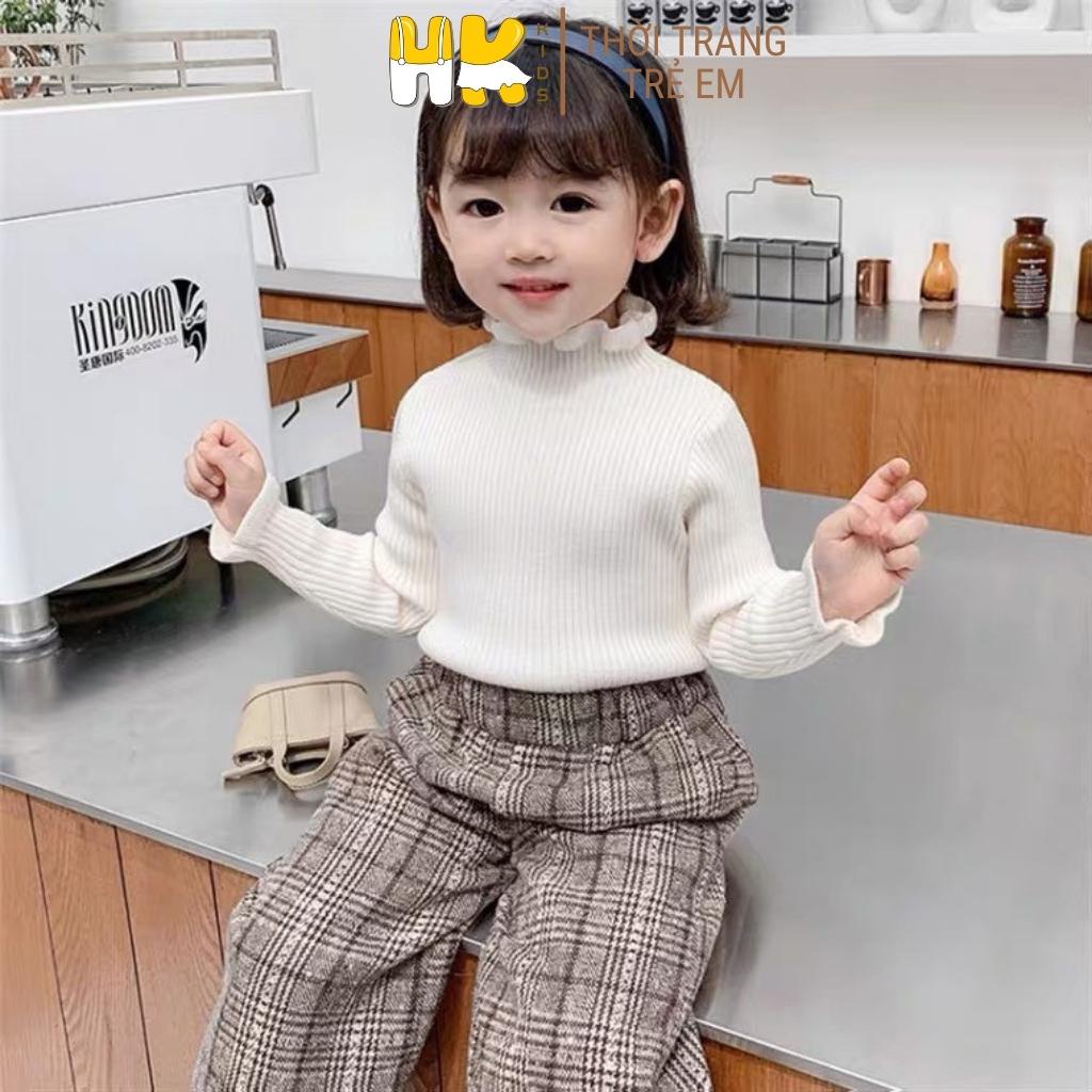 Áo len bèo nhún cho bé gái từ 3-8 tuổi, chất len cao cấp mềm mịn đanh lì - HK KIDS (mã 83023)