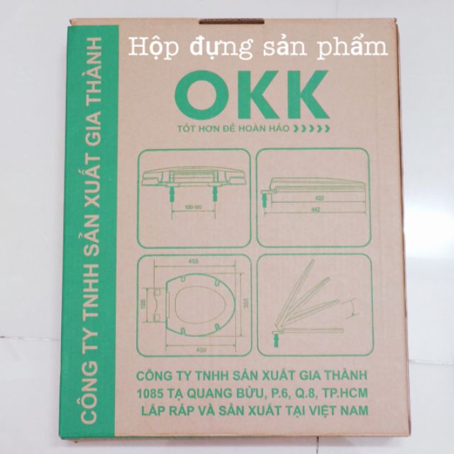 Nắp bồn cầu rơi êm (Nắp bồn cầu hơi) GATABATH® Model OK11S - 1.4kg