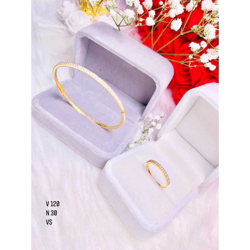 NHẪN GẮN ĐÁ TĂM VÀNG 10KARA