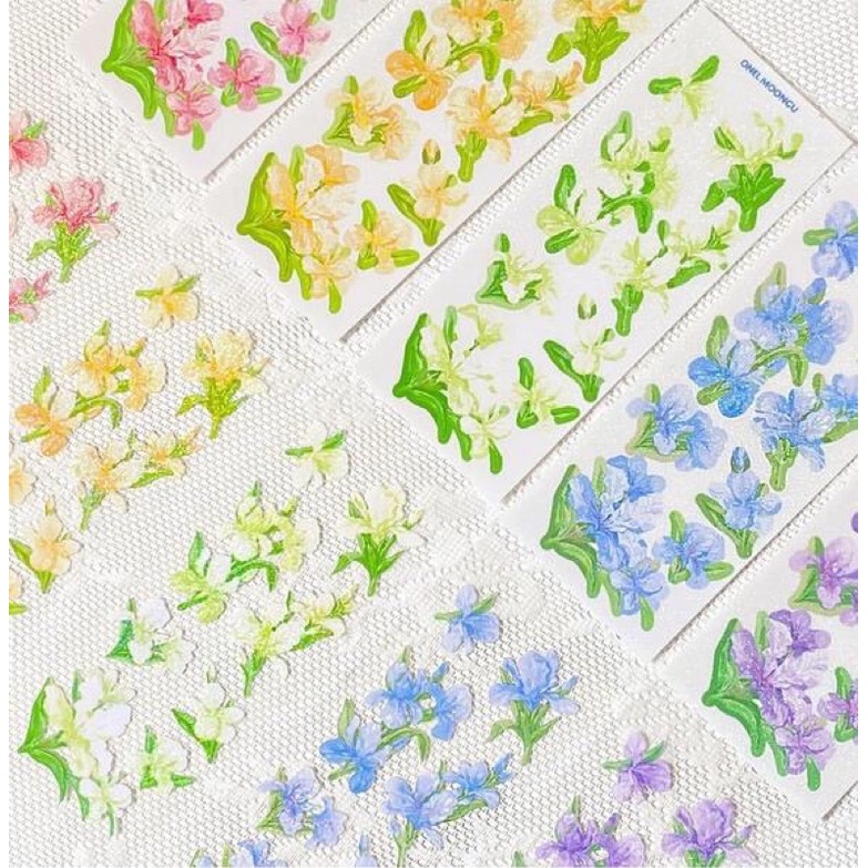 Sticker vườn hoa nhà onel moongu_hình dán trang trí card