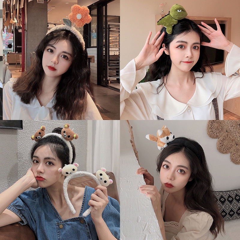 Bộ 50 băng đô cài tóc hình chú gấu hoạt hình dễ thương phong cách Hàn Quốc cho nữ