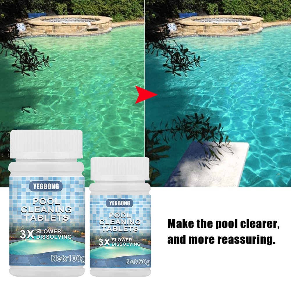 100g Pool Cleaning Effervescent Chlorine Tablet Home Use Cleaning Swimming pool Effervescent Tablets Sanitizing Tablets